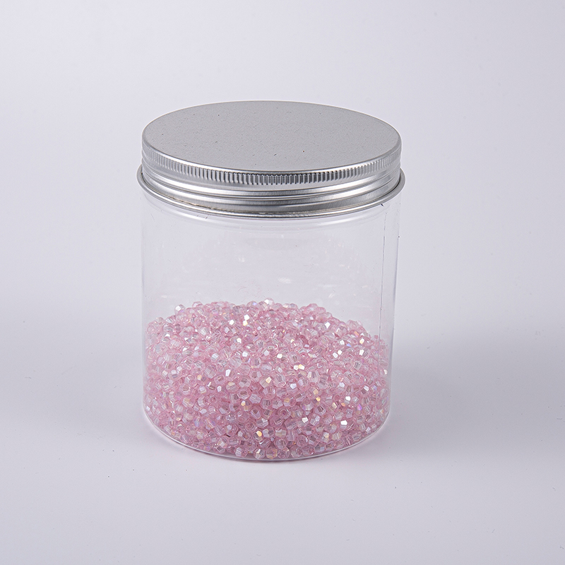 Pembe Polihedron 3.0mm Nakış Cam Boncukları